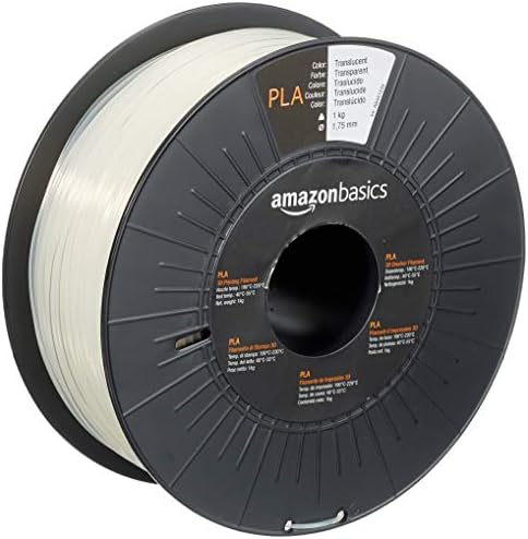 Amazon Basics SILK PLA 3D Printer Filament, 1.75 mm, White, 1 kg Spool (2.2 lbs)
