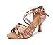 Rosefinch Scarpe da Ballo Latino da Donna con Strass Fondo Morbido Modern Pole Dance Ballroom da Sposa Scarpe Latine Regolabili per Ragazze Signore Marrone 7cm Tacco 38 EU