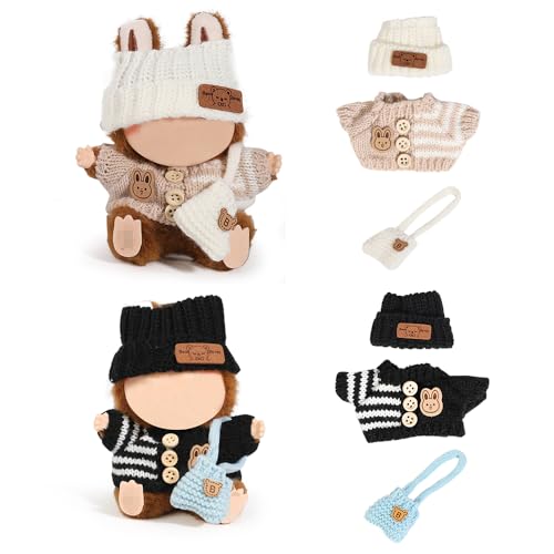 (2 Packung) XMBYGY Kleidung für Labubu (für 17/15cm Stehend/Sitzen Puppen)(Keine Puppe) Mehrere Stil Zubehör Bekleidung ...