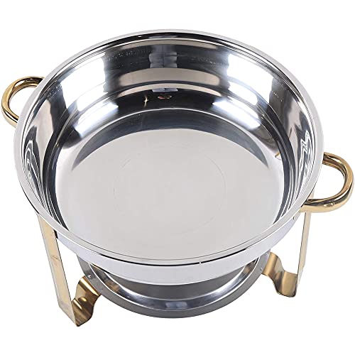 201 Edelstahl Chafing Dish Buffetwärmer-Set, 3.5L Runde Chafer Dish Gold Speisenerwärmung Container Mit Deckel Und… – Bild 4