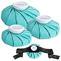 ASEKACK Ice Bags for Injuries, Thickened Ice Packs for Injuries Reusable, Hot & Cold Therapy for Pain Relief, Sports Injuries, No-Leak Cold Packs, 3 Size (6" 9" 11") (Set with Wrap)