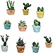JKLBNM Dessin animé en Pot Plante Autocollant Mural Mignon Vert Cactus coloré Pot de Fleur élégant Auto-adhésif Amovible Sticker Mural décoration de la Maison