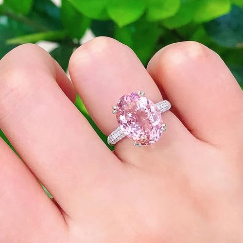 Sweet Lady Wedding Band Rings with Bright Pink Cubic Zirconia Luxury Jewelry4