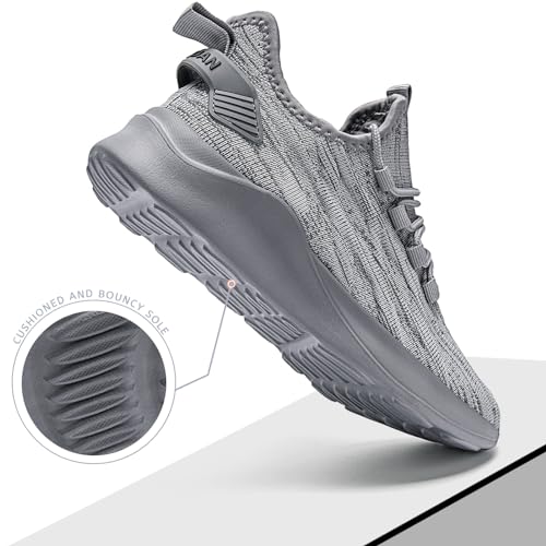 Image of Mens Running Shoes Walking Tennis Sneakers Slip on Gym Workout Athletic Lightweight Casual Sport Shoes