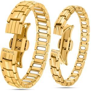 MagnetRX EllipseMAX Magnetic Bracelets for Couples 5X Strength 5,000 Gauss Titanium Bracelets for Men and Women His and Hers Matching Set
