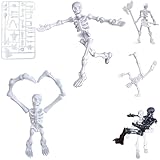TattiOut プラモデル 骸骨 2セット 13cm 関節可動 組み立て式 ドクロ 可動式 プラキット SNSで大話題 フィギュア ホラー 人形 インテリア 置き物 面白いおもちゃ ストレス解消 ハロウィン飾り TO24HB001 ホワイト+ホワイト