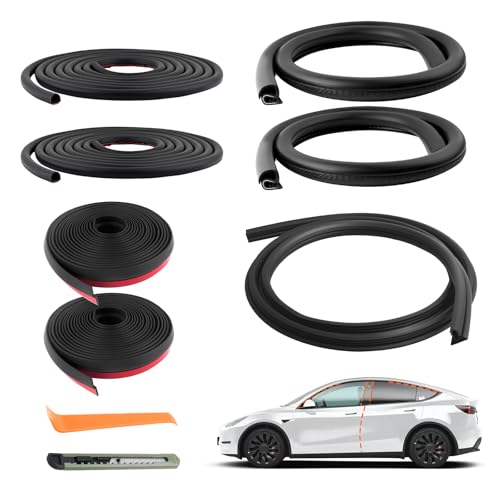 2026 Upgraded 7PCS Car Door Seal Strip Kit,Flexible Rubber Cars Dashboard & A/C/B Pillar Sealing Strip Kit for Noise Reduction,Universal Car Door Weather Stripping for Cars,SUVs