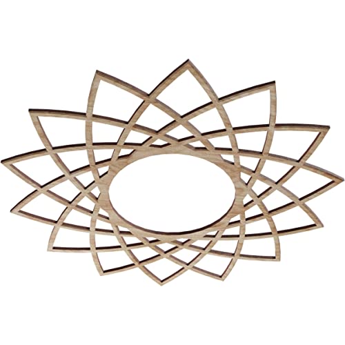 Image of Ekena Millwork 20 inchOD x 7 3 /4 inchID x 1 /4 inchT Eleanor Wood Fretwork Pierced Ceiling Medallion, Red Oak