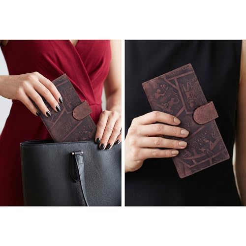 Image of Oak Leathers Checkbook Cover Slim Minimalist For Men with RFID Blocking Credit Card Holder Wallet (Egyptian Brown)