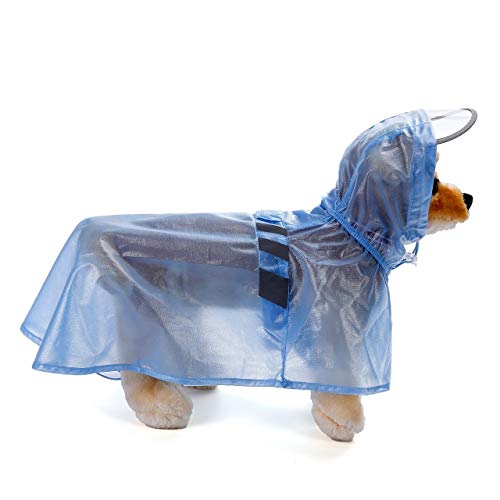 Mogoko Reflective Dog Raincoat With Hood, Waterproof Pet Blue Rain Coats For Large Dogs #TOP30