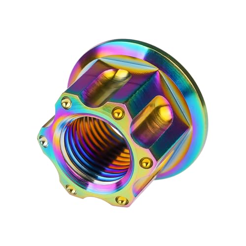 Image of Titanium M6 M8 M10 M12 M14 M16 Flange Bolt Nut Bicycle Motorcycle Rear Axle Car Modification Accessories Pack of 6 (M10 Pitch 1.5mm, Rainbow)