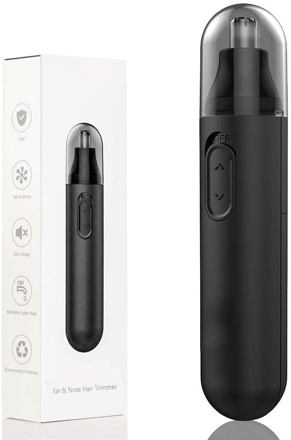 Painless Ear and Nose Hair Trimmer for Men Women, Portable Removable Cleaning Trimmer with Dual-Edge Blades for Efficient Cutting, Hair Remover for Ears Eyebrows Neck Black (B0CBVD3T65) Amazon Price History, Amazon Price Tracker