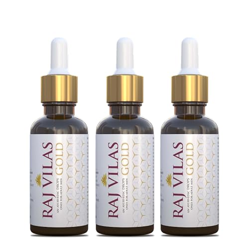 Saptarishi’s Raj Vilas Gold Ayurvedic Drops with Shilajit, Swarna Bhasma, Ashwagandha, and 14 Natural Herbs Extract | Helps in boosting Stamina, Endurance and Strength | Premium Ayurvedic Supplement | For Men – Pack of 2 (30ml + 30ml) Saptarishi’s Raj Vilas Gold Ayurvedic Drops with Shilajit, Swarna Bhasma, Ashwagandha, and 14 Natural Herbs Extract | Helps in boosting Stamina, Endurance and Strength | Premium Ayurvedic Supplement | For Men – Pack of 2 (30ml + 30ml)