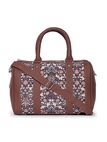 Image of ZOUK Printed Vegan Leather Handmade Women's Handbags with double handles and detachable Sling Strap
