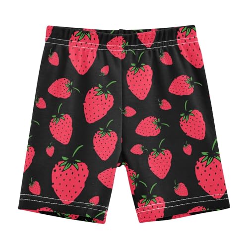 JHKKU Girls Strawberry Shorts Cotton Cartwheel Bike Kids Biker Under Dress Dance Short Girl Clothes 5T