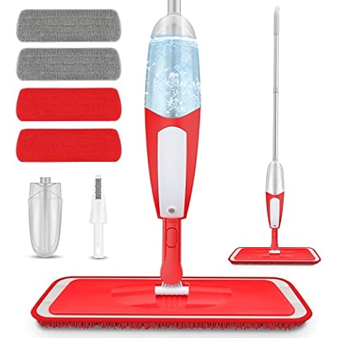 Spray Floor Mops for Floor Cleaning, UMAYCOOL Floor Mops Microfiber Spray Mop Dry Wet Mop Dust Mop with 4 Reusable Mop Pads & 550ML Refillable Bottle for Cleaning Laminate, Tile, Wood, Hardwood Floor Cover