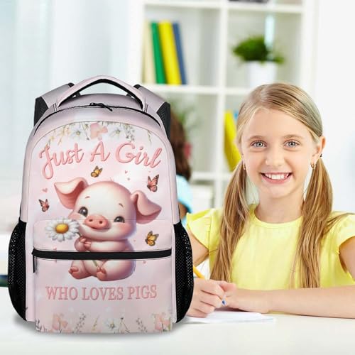 Kids Backpack for Kindergarten - 17 Inch Cute Pig Backpacks for Girls - Funny Print Bookbag for Elementary3