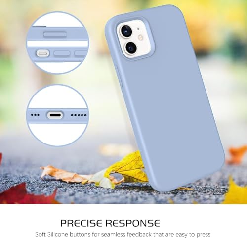 Image of DIZORO Silicone Back Case for iPhone 12 /12 Pro, Soft-Touch Phone Microfiber Silicone Back Cover for iPhone 12 /12 Pro -Sierra