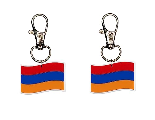 Armenia Flag Zipper Charm Set of 2 Badge Reel Accent Purse Collar Charm Yazzle Dazzle Original Artwork Urartu Armenian Christianity Monastery Bulgur Lavash Apricot Artsakh Kyufta