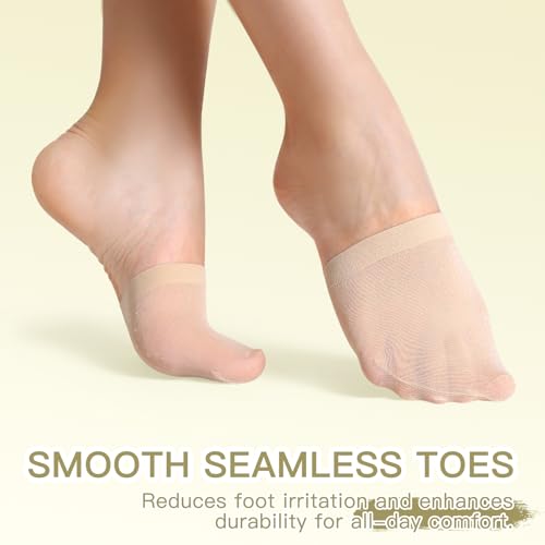 MANZI 6/8 Pairs Toe Topper Women Socks Half Noshow Seamless Socks3