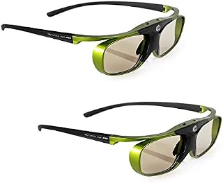 2 x Hi-Shock DLP Pro"Lime Heaven" DLP Link 3D Glasses for All 3D DLP Projectors, Compatible with PPA5610 / E4W / DGD5 / ZD302 / PGD-350 [Shutter Glasses, 96-200 Hz) 32 g | A. Kku| Set]