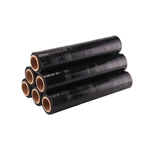 MultiWare Rouleaux de Film Plastique Etirable Résistant Film Protecteur Extensible pour Emballage et Palette 400 mm Noir