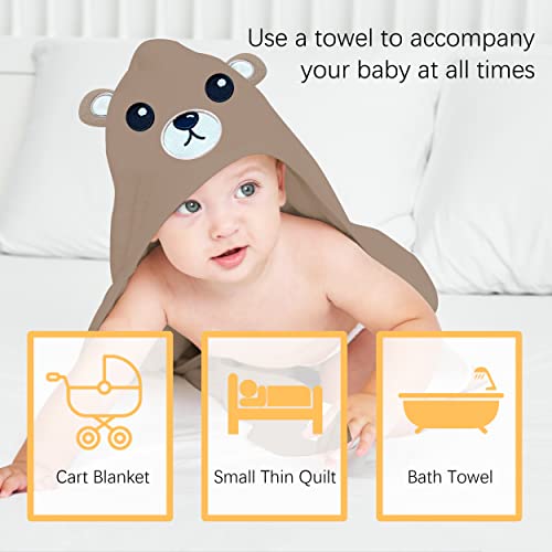 Lovely Care 3 Pack Baby Hooded Bath Towel With 24 Count Washcloth Sets For Newborns Infants & Toddlers, Boys & Girls - Baby Registry Search Essentials Item - Bear, Elephant, Duck #TOP5