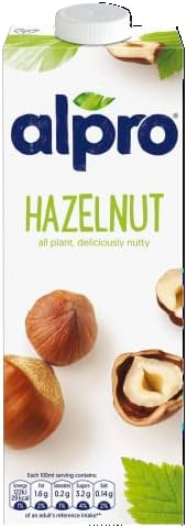 Alpro Hazelnut Plant-Based Long Life Drink, Vegan & Dairy Free, 1L (Pack of 8)