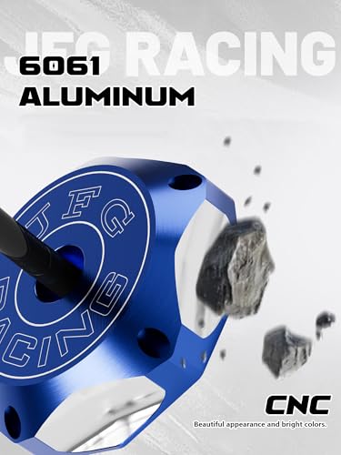 Image of JFG RACING ATV Gas Cap,CNC Fuel Tank Billet Cover for YFZ 450,YFZ450R,Banshee 350 200,Raptor 660 350 250 125,Warrior 350 450,Kodiak 400,Grizzly 660 450 400 350,Bruin 350 250-Blue