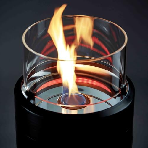 Bild 2 - Enders Terrassenfeuer NOVA LED L BLACK, Gas Terrassenfeuer mit Ambientebeleuchtungen, ECO GREEN Brenner-Technologie und exzellentem Design, H102cm Ø 62cm, Schwarz #5601