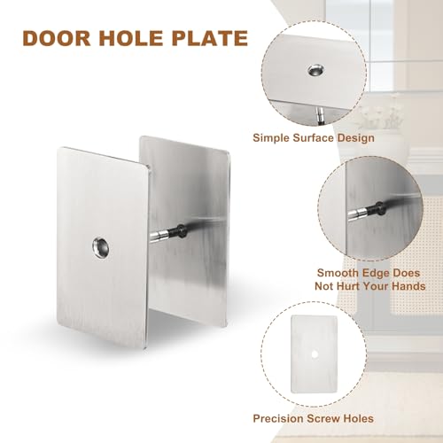 Placa cubreagujeros para puertas cuboide, relleno plateado de 3-5/32 pulgadas 4