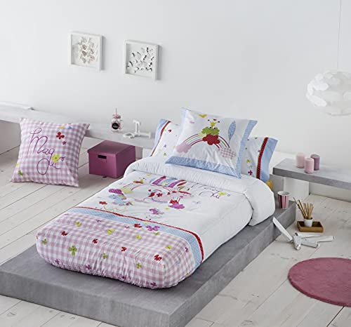 Ropa de Cama Infantil Algodón Percal 200 Hilos Modelo Magic del Fabricante JVR (Edredón Ajustable Cama 90cm)