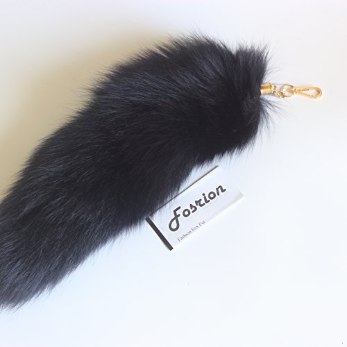Fosrion Super Huge and Fluffy Real Fox Tail Fur Keychain Pendant – Halloween Cosplay and Stylish Handbag Accessory