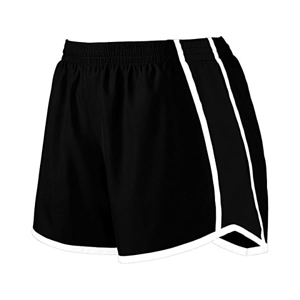 Augusta Sportswear Women's Standard Junior Fit Pulse Team Short, Black/Black/White, Medium