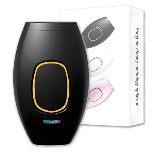 Epilatore Laser Professionale a Casa, Dispositivo di Rimozione Pelo, Adatto per Viso & Corpo, Tecnologia Senza Dolore (Nero)