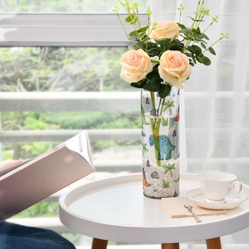 Florero transparente de plástico con diseño dinosaurio para hogar 7