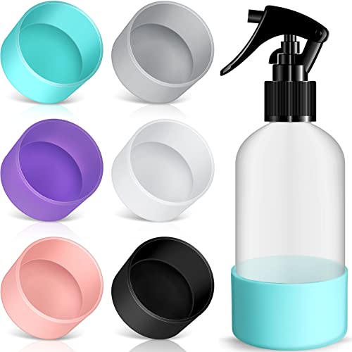 6 Pieces Protective Silicone Sleeve Bottom Base Accessories For 16 Oz Spray Bottles, Makeup Glass Bottle Silicone Cover Non Slip Cosmetic Spray Bottom Cover For 12 To 24 Oz Sport Water Bottle, 6 Color #TOP16