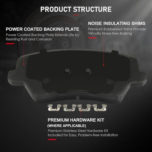 Image of cciyu D1828 & D1813 Front & Rear Ceramic Disc Brake Pads Kit For Hyundai For Elantra GT 2017,For Veloster 2016-2017,For Kia For Forte 2017-2018,For Forte5 2017-2018