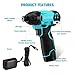 DURATECH 12V Cordless Impact Driver, 1/4” Electric Impact Driver with 11pcs Screwdriver Bits, 3pcs Nut-driver Bits, Variable Speed(0-2400RPM), LED Light, Tool Bag, Battery and Charger Included