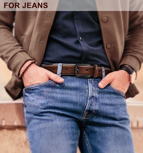 KEMISANT Men Belt-Genuine Leather Belt for Men Dress Casual Golf Jeans 1 3/8"4