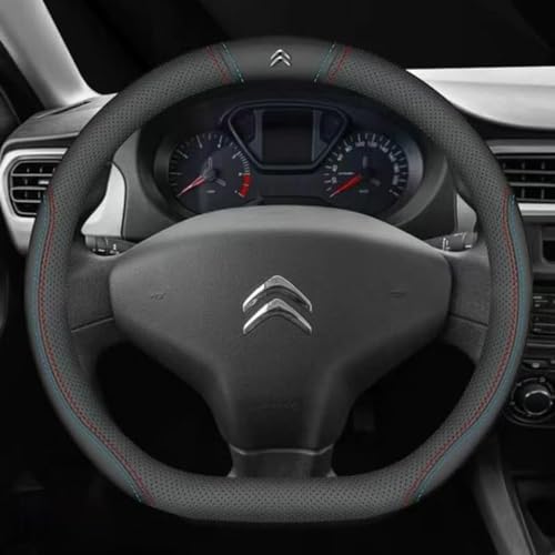 HWLHWTSN Funda Volante Coche, para Citroen C3 2009-2013 Durabilidad Seguridad Antideslizante Suave Transpirable Accesorios Coches Interior