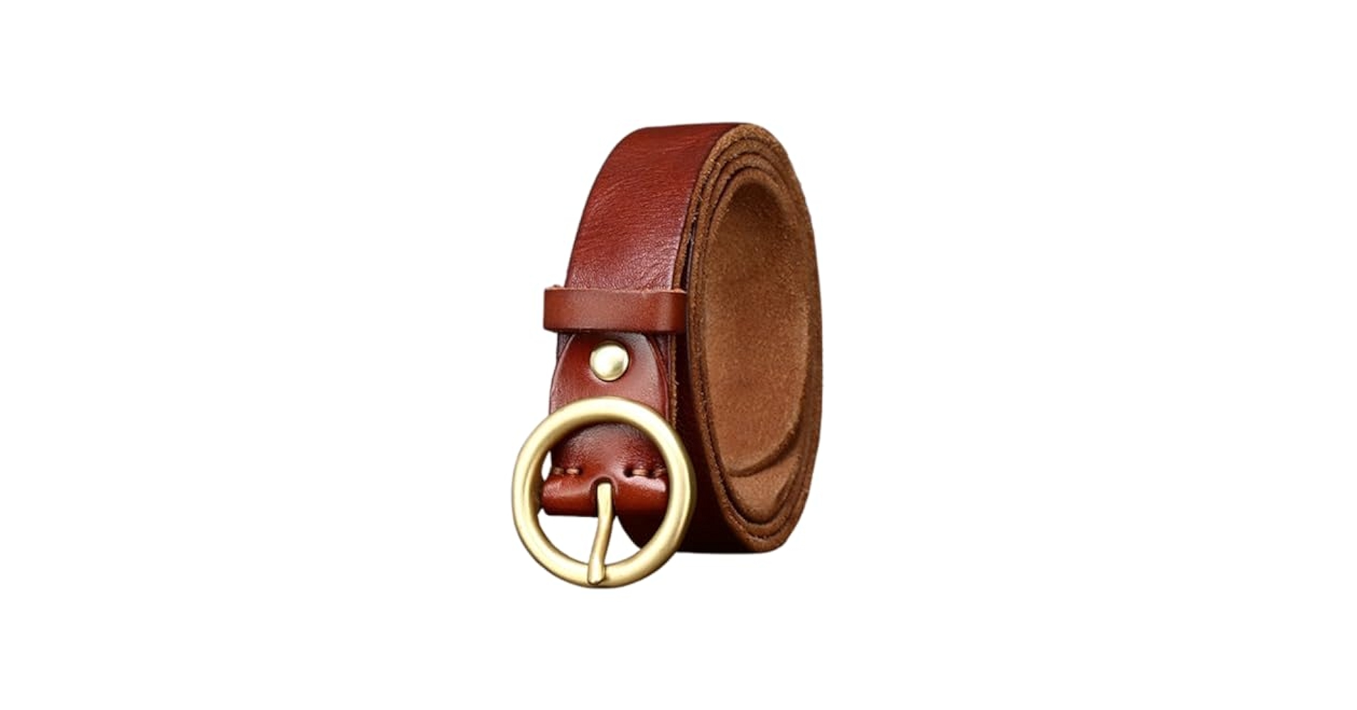 ZNEL 3cm Wide Vintage Circle Buckle Skinny Belt for Couples ZNEL 3cm Wide Vintage Circle Buckle Skinny Belt for Couples