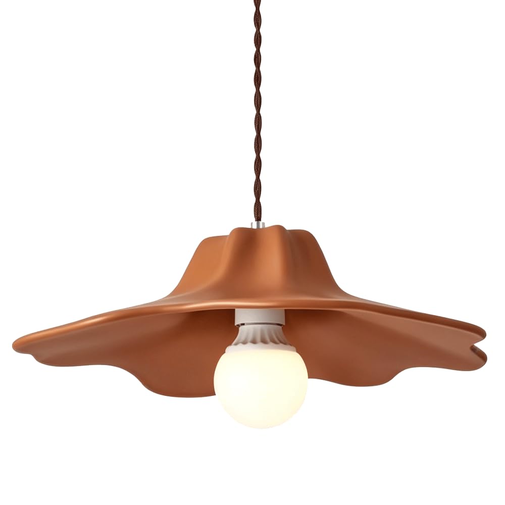ESIYUVO Handcrafted Resin Irregular Lotus Petal Pendant Light Fixture Multi Color Creamy French Vintage Metal Frame Hanging Lamp E27 Decorative Chandelier for Bedside Corner Foyer Balcony Entryway