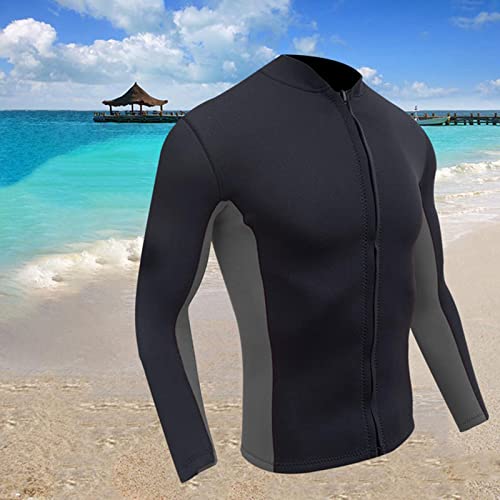 Chaqueta Top Wetsuit para Mujer/Hombre 2mm Neopreno Manga Larga con Cierre Frontal para Buceo, Surf y Natación miniatura 6