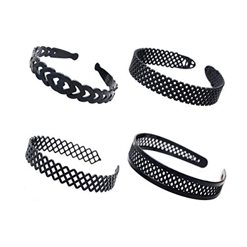 Plastic Wide Side Black Hair Band Headband With Toothed For Men And Women - Numblartd 8 Pcs Fashion Classic Hair Hoop Teeth Comb Hair Accessory For Wash Face And Makeup #TOP21