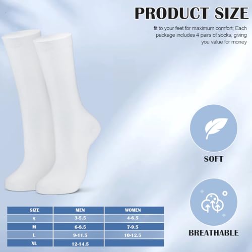 Image of 4 Pairs Silk Liner Socks Ultra-lightweight Hiking Liners Calf Sweat Absorption Socks for Adult
