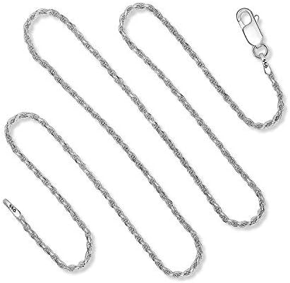 925 Sterling Silver Diamond Cut Rope 