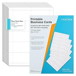 Amazon.com : MaxGear Business Cards 200 Printable Business Cards ...