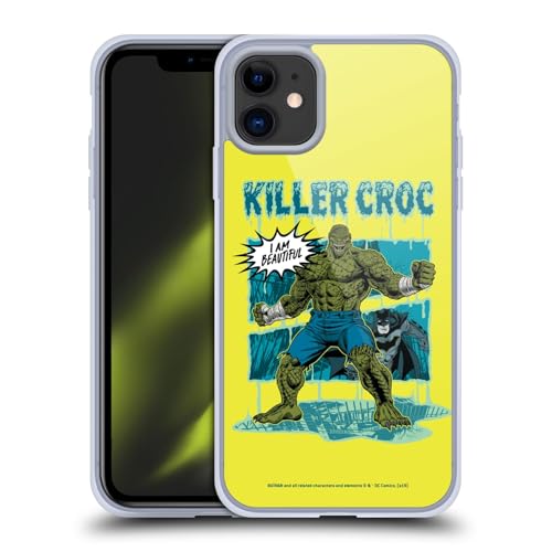Head Case Designs Officially Licensed Batman DC Comics Killer Croc Villains Breakout Gel Case [Military Grade Protection] Compatible with Apple iPhone 11 and Compatible with MagSafe