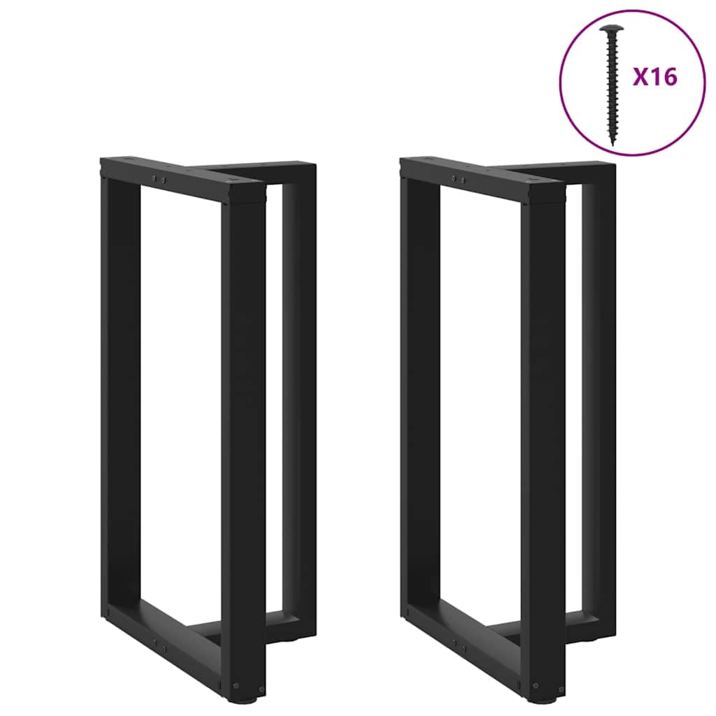 vidaXL Pieds de Table de Bar en Forme de T, 2 pièces, Noir, 60 x 35 x (100-101) cm, Acier